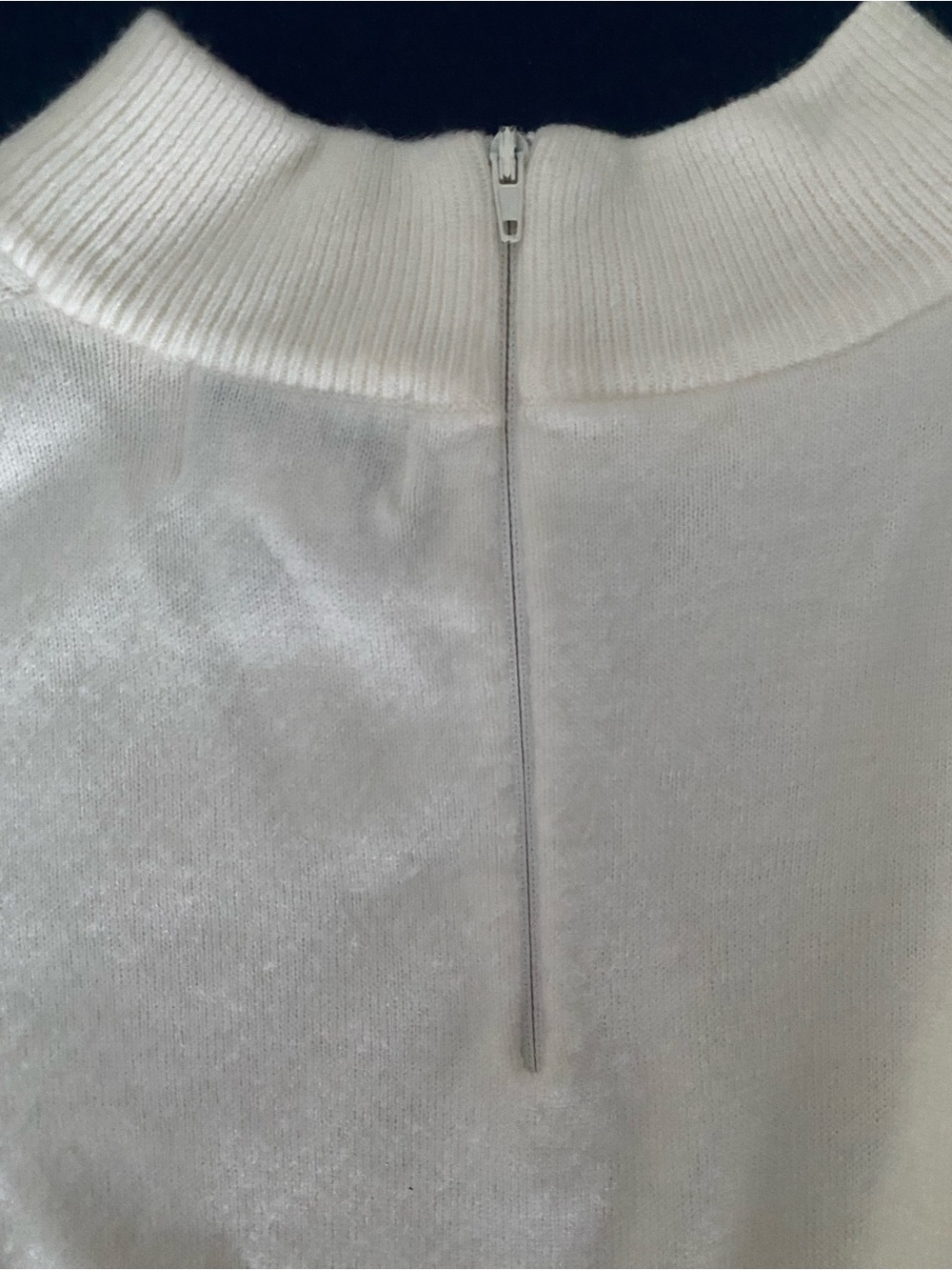 Vintage BonWorth Cream Acrylic Cashmere Knit Top with Mock Neck - Picture 5 of 10